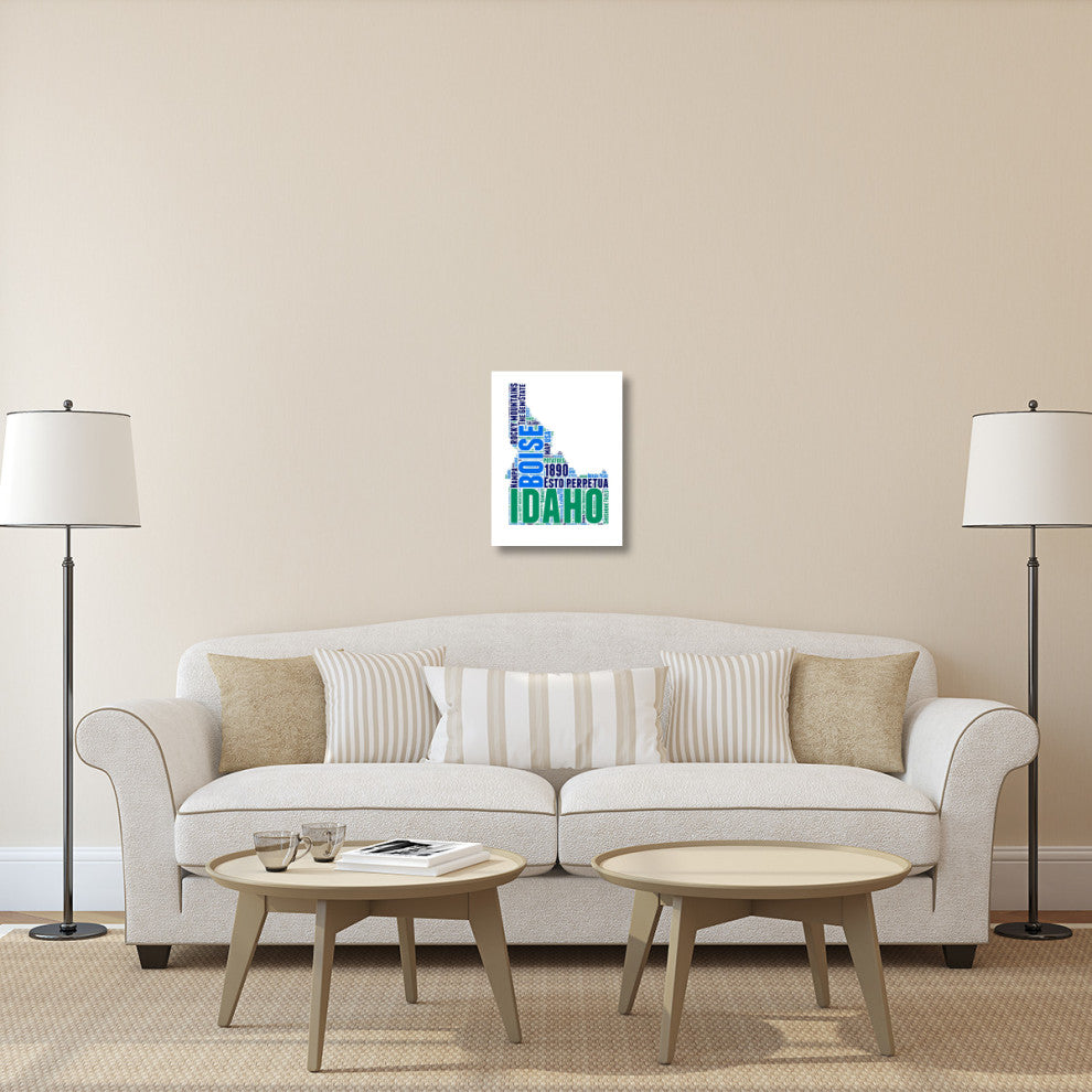 "Idaho Word Cloud Map" Fine Art Print