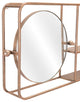 Frame Wall Mirror, Round, Glass, Steel Metal, Gold, Bedroom Living