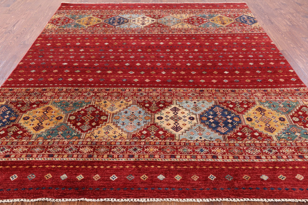 8' 6" X 9' 8" Khorjin Super Kazak Hand-Knotted Wool Rug Q5238