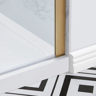 Bel Soft-Close Base/Door Alcove Shower Kit, Gold, 60"