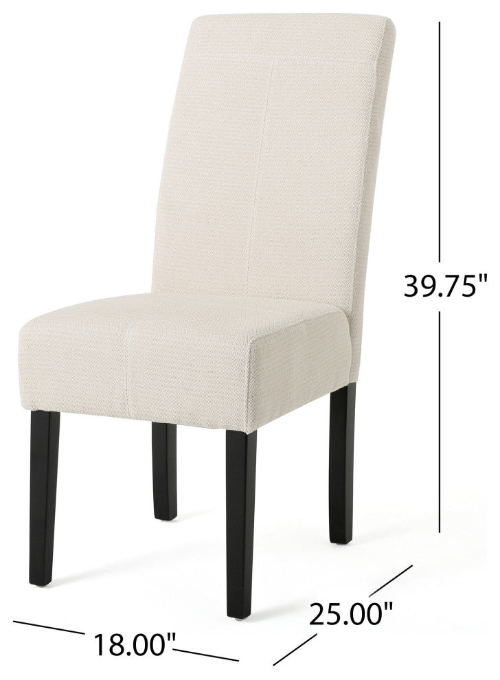 GDF Studio Araducan Beige Fabric Dining Chairs, Set of 2