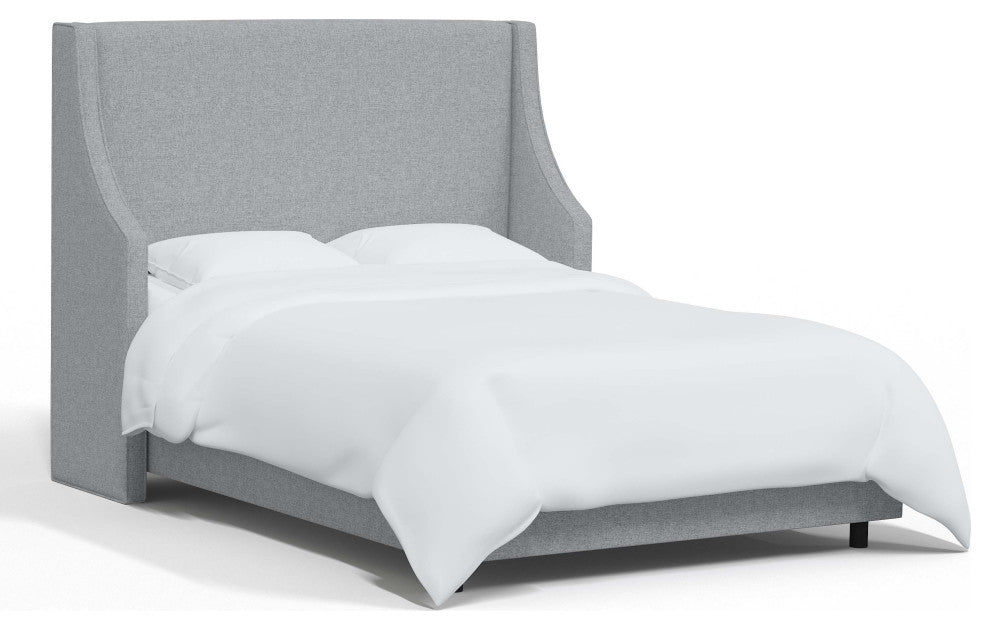 Fully Upholstered Wingback Bed, Zuma Pumice, Queen