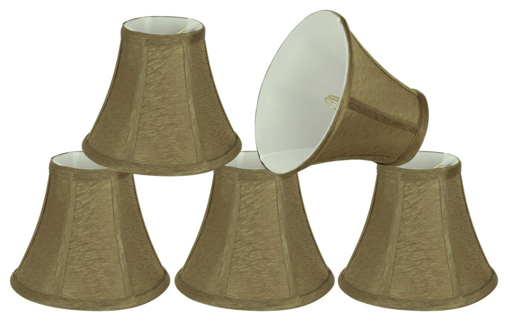 30056-5 Small Bell  Chandelier Clip On Lamp Shade Khaki 3"x6"x5"
