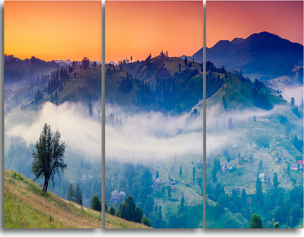 "Fantastic Blue Mountains Panorama" Metal Wall Art, 3 Panels, 36"x28"