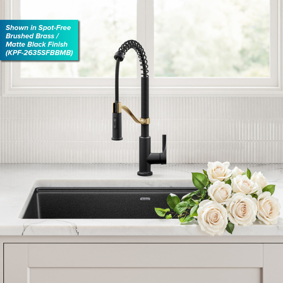 KRAUS Torak Commercial Style 2-Function 1-Handle Pull Down Kitchen Faucet MB