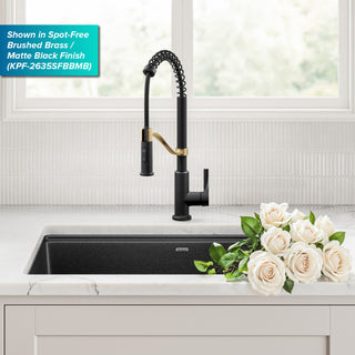 KRAUS Torak Commercial Style 2-Function 1-Handle Pull Down Kitchen Faucet MB