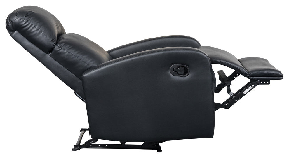 Artiva USA Modern Home Slim Design PU Leather Recliner, Black