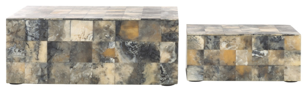 Safavieh Lori Decor Box, Set of 2, Antique Green/Horn