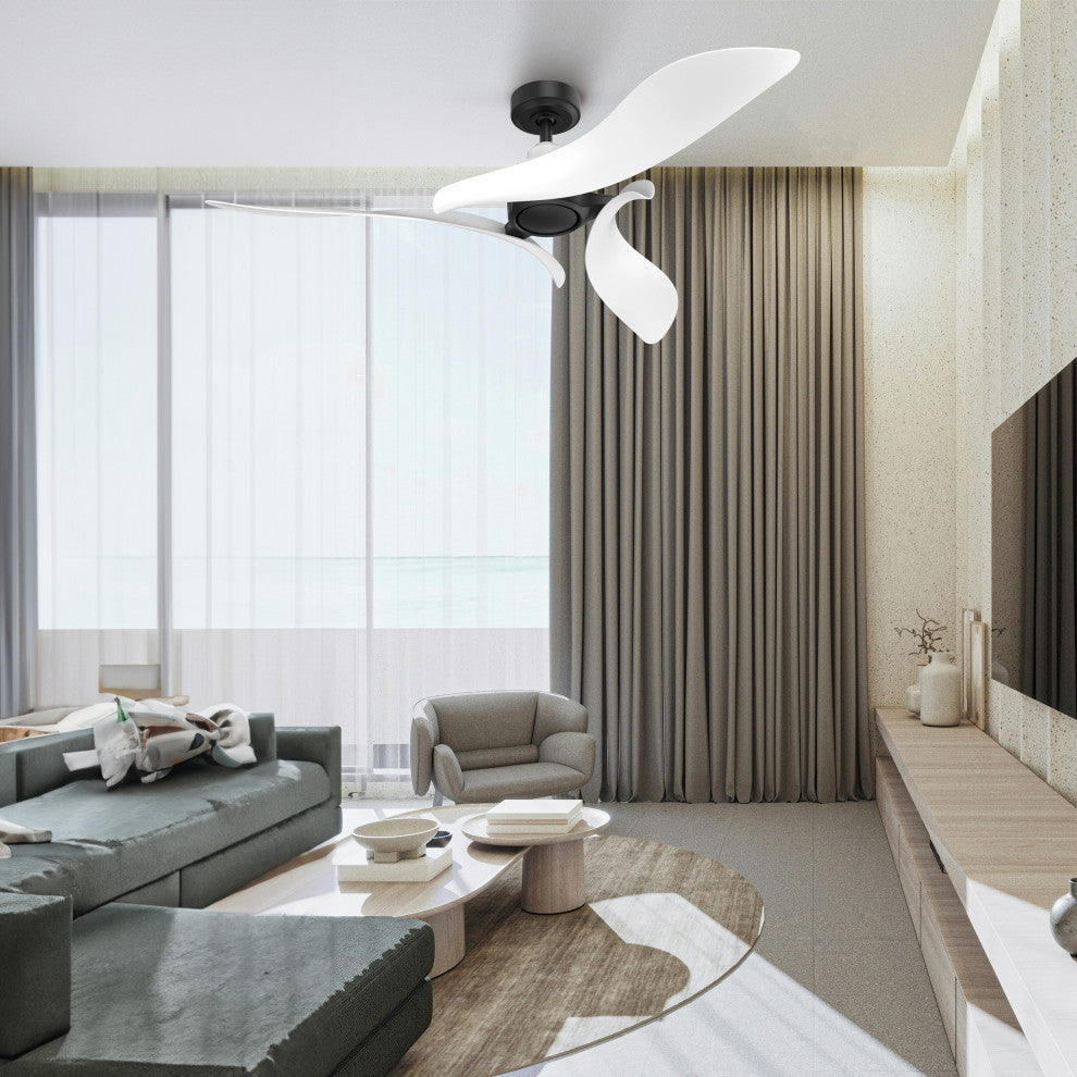 54 in. Indoor White Modern Ceiling Fan without Light