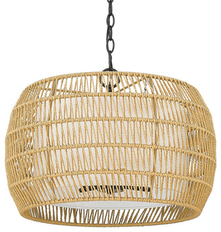 Everly 4 Light Chandelier With Natural Rattan Shade