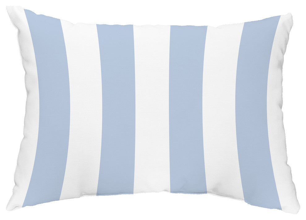 Rugby Stripe 14"x20" Decorative Stripe Outdoor Pillow, Blue