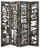 HomeRoots 1" x 60" x 71" Brown Distressed Wooden Screen
