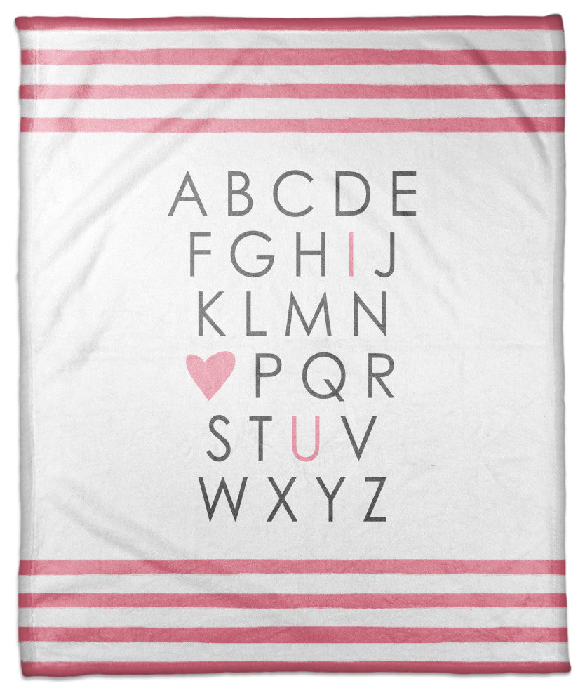 I Heart You Pink 50x60 Coral Fleece Blanket