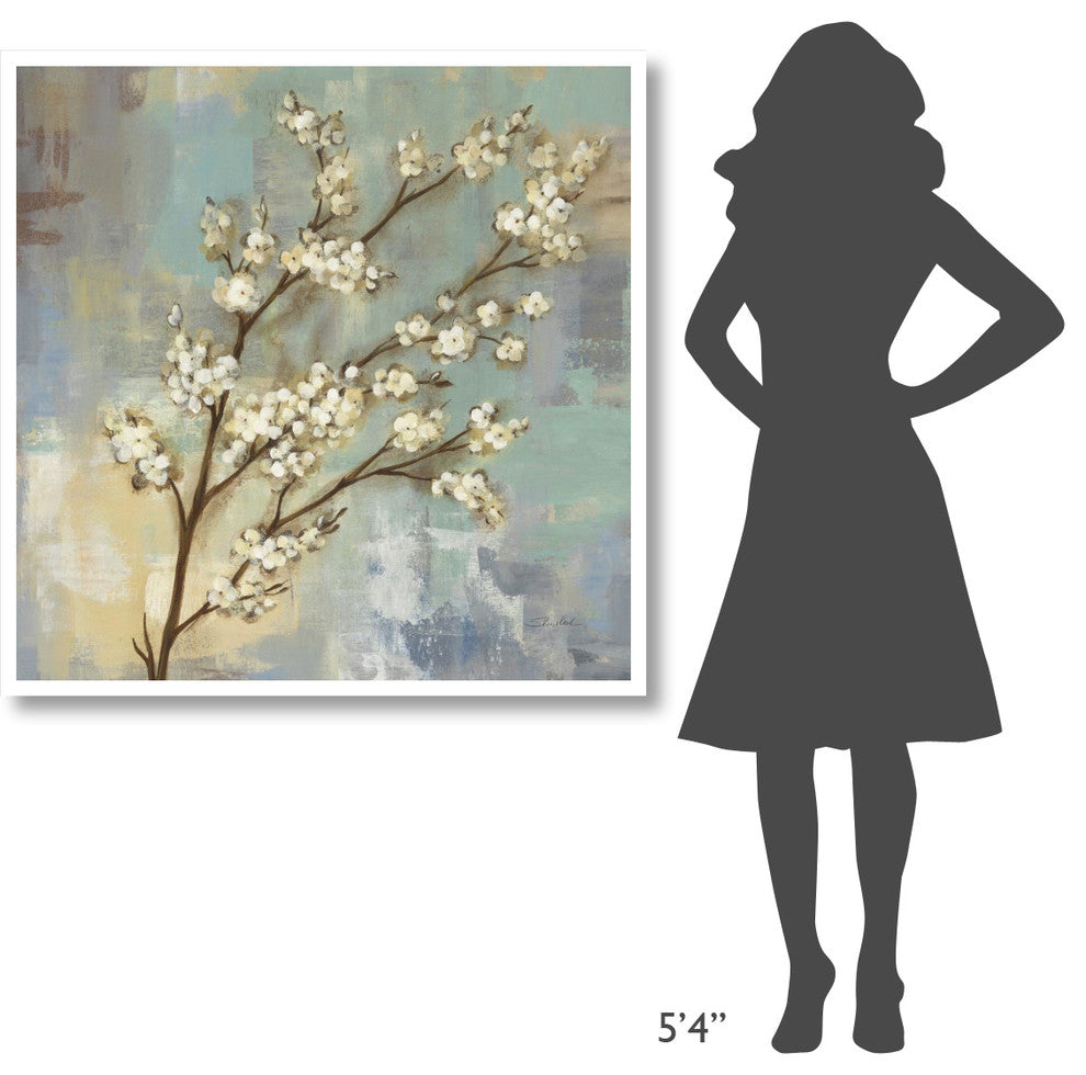 "Kyoto Blossoms I" Digital Paper Print by Silvia Vassileva, 42"x42"