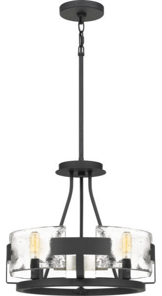 Quoizel STM1716BA Four Light Semi-Flush Mount, Royal Ebony Finish