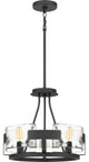 Quoizel STM1716BA Four Light Semi-Flush Mount, Royal Ebony Finish
