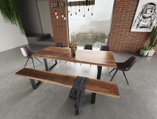 Modrest Taylor Modern Live Edge Wood Dining Bench
