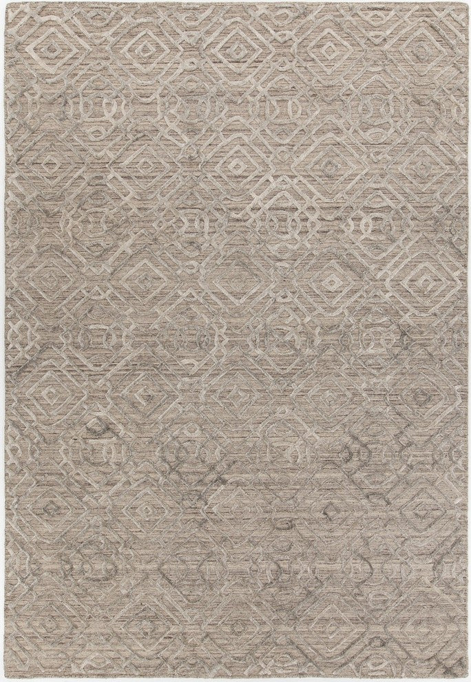 Nimah Handwoven Contemporary Rug, Brown, Rectangular 9'x13'