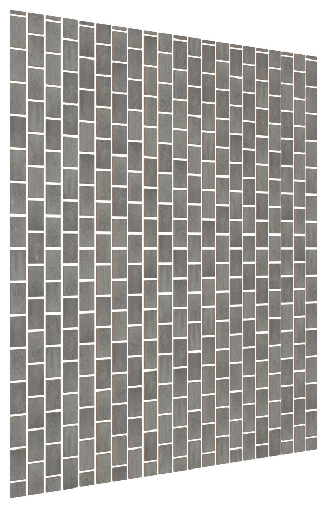 CastelloUSA Anacleto Ceramic Pressed 1"x2" Mosaic Tile, Dark Gray