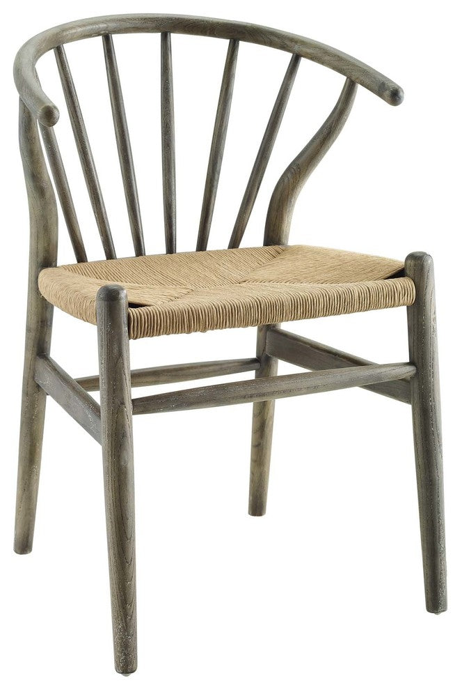 Flourish Spindle Wood Dining Side Chair, Gray