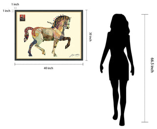 Carousel Horse Dimensional Handmade Collage Wall Art Framed Under Glass