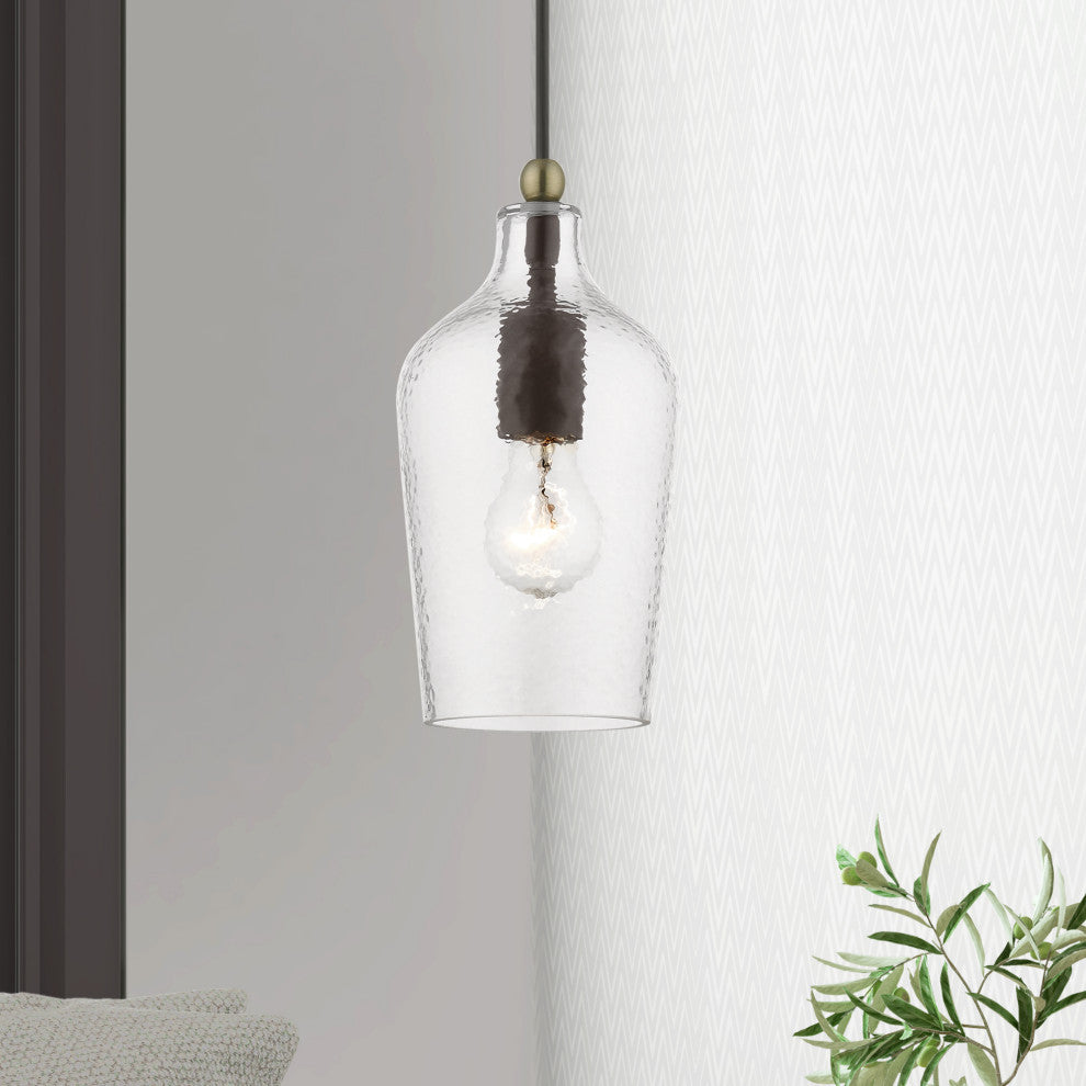 Avery 1 Light Bronze With Antique Brass Accent Mini Pendant