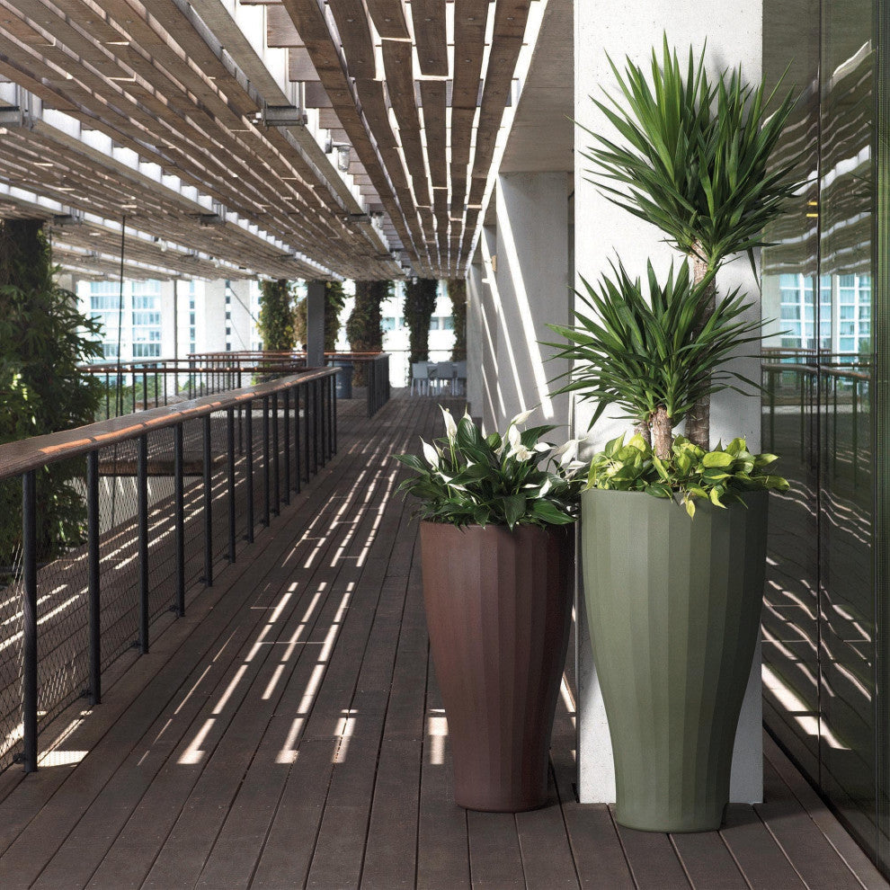 Cup 16" Tall Planter, Slate, 16"