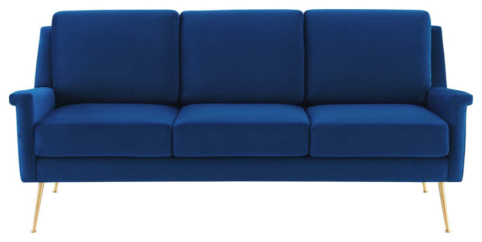 Chesapeake Performance Velvet Sofa-Gold Navy