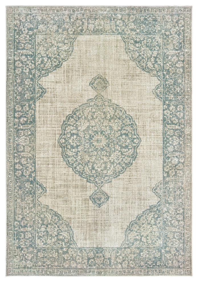 Oriental Weavers Raleigh Ivory/ Blue Oriental Indoor Area Rug 5'3"X7'6"