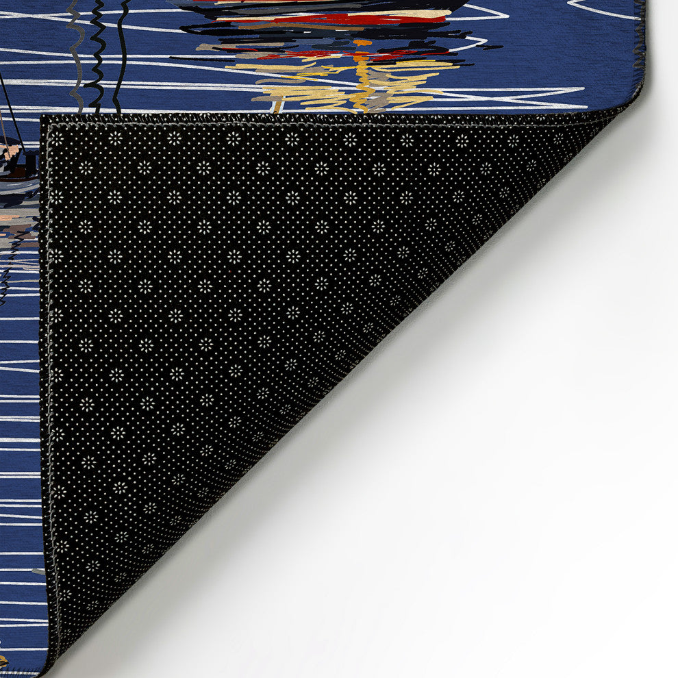 Indoor/Outdoor Harbor HA8 Navy Machine Washable 10' x 14' Rug
