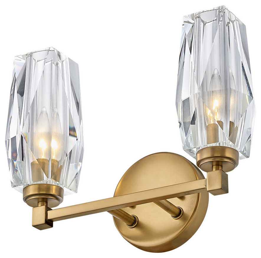 Hinkley Ana Two Light Vanity, Heritage Brass