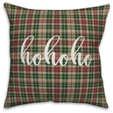 Hohoho, Tartan Plaid 18x18 Throw Pillow