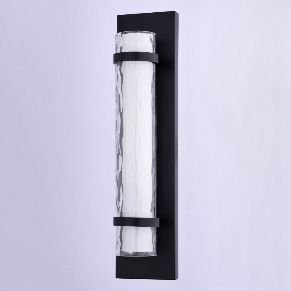Vilo 4.5-in W 1 Light Matte Black Wall Sconce Light with Full Backplate, Matte Black, 4.5"wx18.5"hx4"d