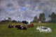 Eugene-Louis Boudin Cows in a Pasture - 18" x 27" Premium Canvas Print
