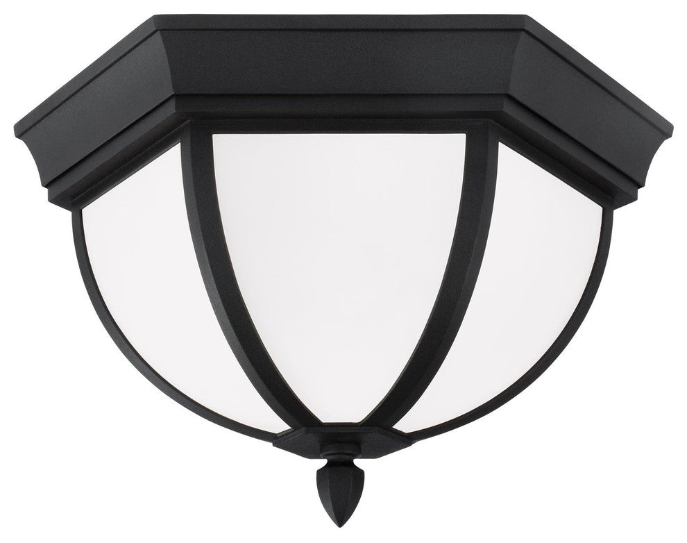 Generation Lighting Lighting 2-Light Outdoor Flush Mount, Black