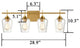 Farmhouse Bathroom Vanity Lights Clear Glass Sconces, Brass, 4-Light
