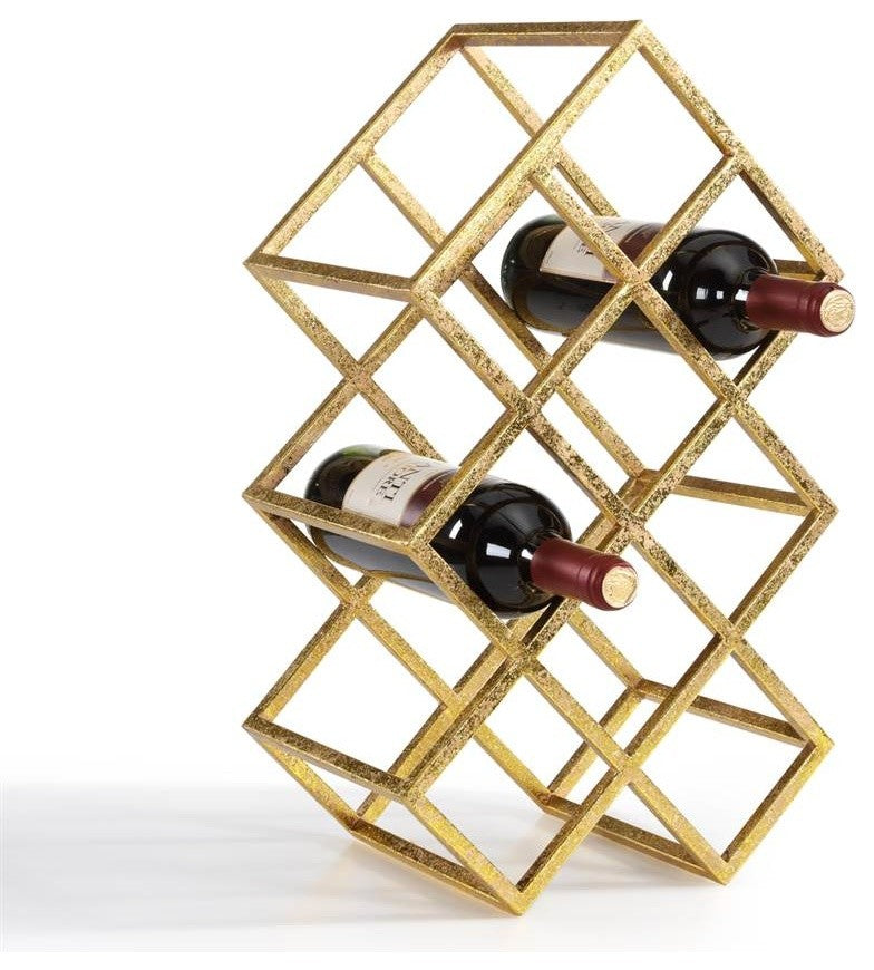 Danya B Sparkling Gold 9-Bottle Wine Rack
