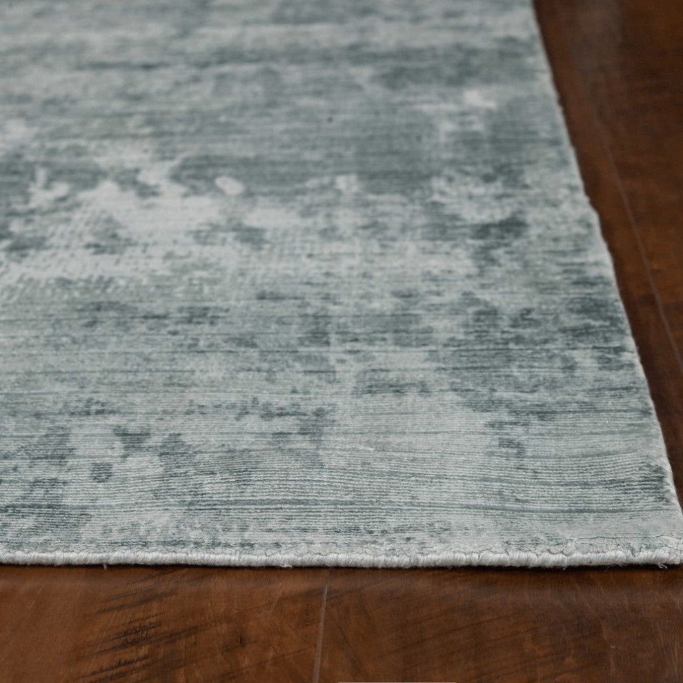 8'X10' Dew Grey Hand Loomed Abstract Brushstroke Indoor Area Rug