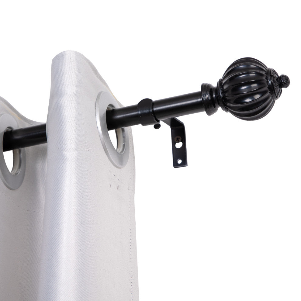 UTOPIA ALLEY 3/4 Inch Curtain Rod - Curtain Rods For Windows 86 to 120 Inch, Black