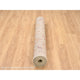 Beige, Hand Knotted, THE SUNSET ROSETTES Wool and Pure Silk, Rug, 5'3" x 7'0"