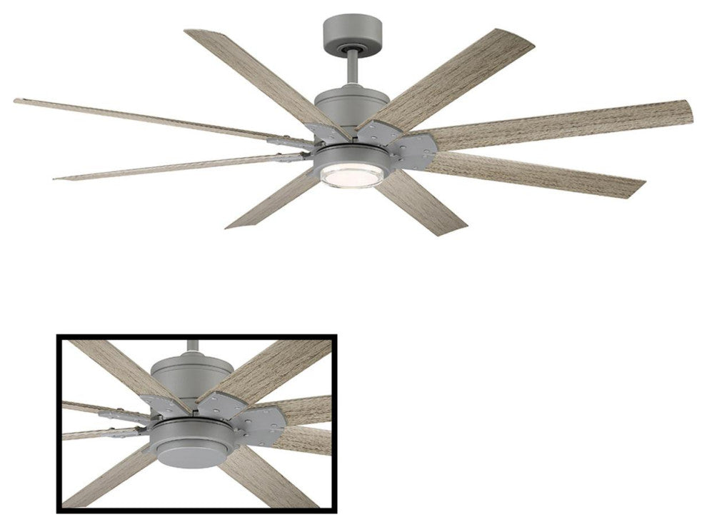 Renegade 1 Light 66 in. Indoor Ceiling Fan, 2700K, Graphite Weathered Wood