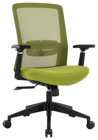 LeisureMod Ingram Modern Mesh Office Task Chair With Adjustable Armrests, Green/Green