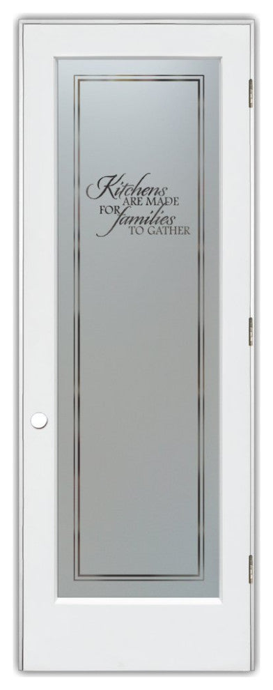 Pantry Door - Family Kitchen - Primed - 24" x 84" - Knob on Left - Pull Open
