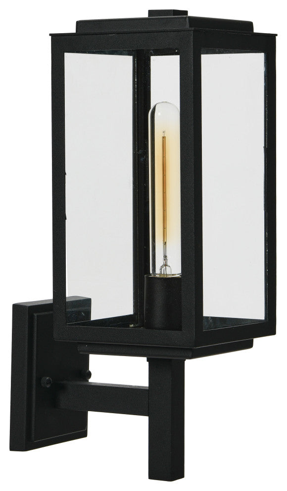Robert Stevenson Lighting Addison Metal and Glass Outdoor Light, Textured Black