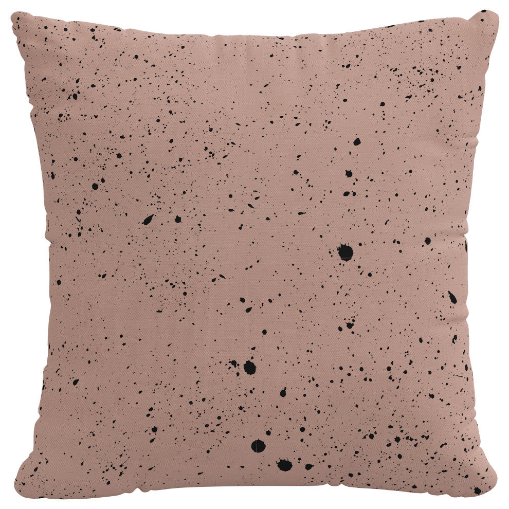 18" Decorative Pillow, Polyester Insert, Splatter Mauve
