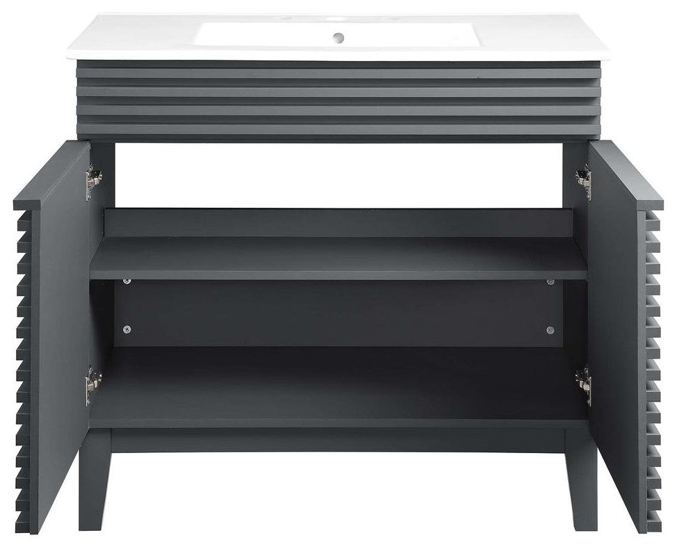 Render 36 Bathroom Vanity, Gray White