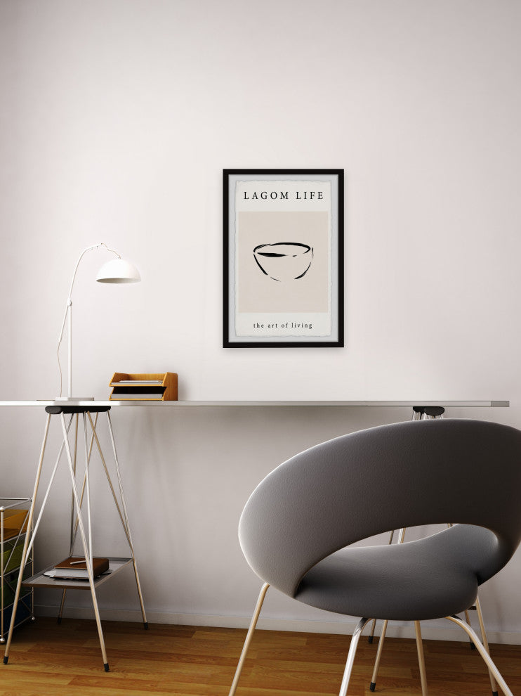 "Lagom Lifestyle" Framed Painting Print, 8x12