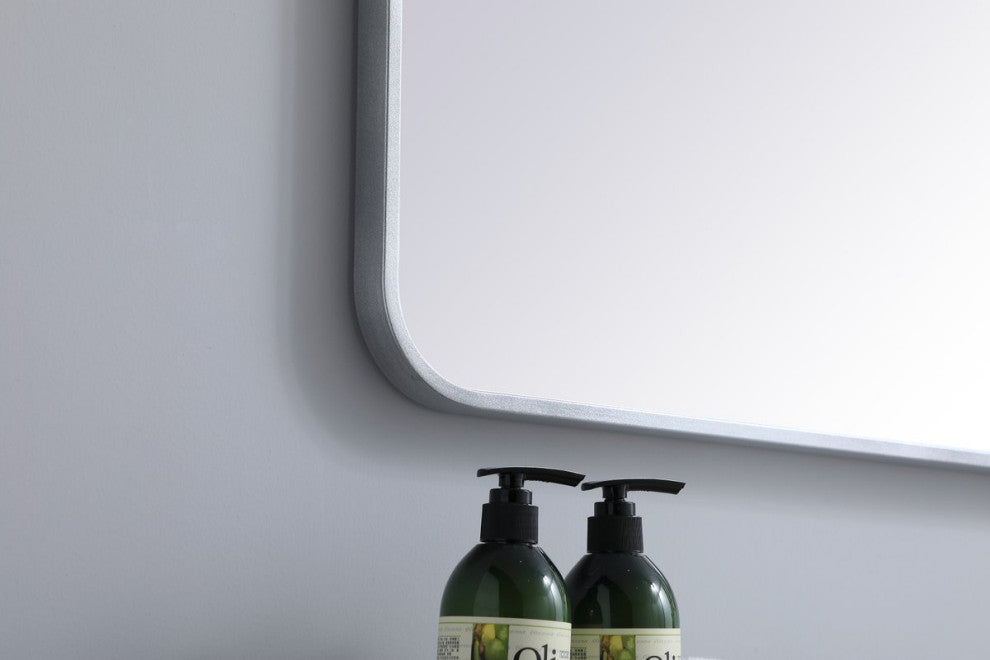 Elegant Decor MR802432S Soft Corner Metal Rectangular Mirror, 24"x32"