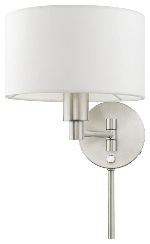 1 Light Brushed Nickel Swing Arm Lamp