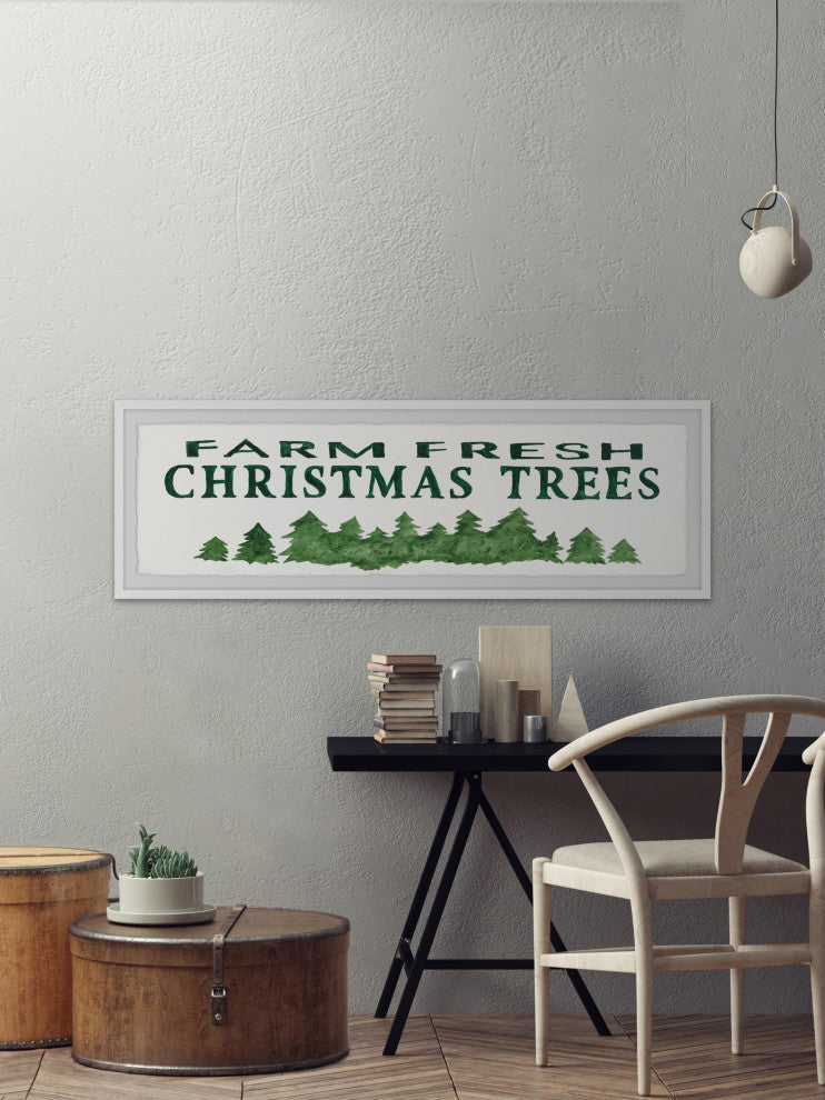 "Farm Fresh Trees" Framed Painting Print, 45x15